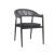 Rope Weave 770 x 560 Arm Chair - Half Back Woven Seat & Cushion - Taupe