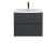 600mm Wall Hung 2 Drawer Vanity & Worktop - Hudson Reed URB1404W Black, Black colour ,image 1