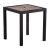 Ascot 700 x 700 Rattan Square Teak Polyresin Top Dining Table - Black and Brown
