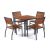 Dorset Square Table and 4 Stacking Side Chairs - Metal 4 Seat Garden Dining Set