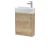 440mm Wall Hung 1 Door Unit & 1TH Basin LH - Hudson Reed JNU1861L Oak, Oak colour ,image 1