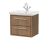 600mm Wall Hung 2-Drawer Vanity with Basin - 1 Tap Hole - Hudson Reed LIL2724A Oak, Oak colour ,image 1