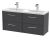 1200mm Wall Hung 4 Drawer Vanity & Double Basin - Hudson Reed JNU2224F Grey, Grey colour ,image 1