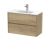 800mm Wall Hung 2 Drawer Unit & Basin 2 - Nuie HAV806B Oak, Oak colour ,image 1