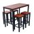 Dorset Rectangular Bar Table and 4 Stool - Black Metal 4 Seat Garden Dining Set