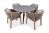 Luna 120Cm Round Concrete Table - Warm Grey With 4 Roma Dining Chairs, Grey colour ,image 1