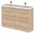 1200mm FS 4-Door Vanity & Double Basin - Hudson Reed CBI3034 Oak, Oak colour ,image 1