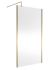 1100mm Outer Framed Wetroom Screen with Support Bar - Nuie WRSCOBB11 Brushed Brass, Brass colour ,image 1