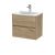 600mm Wall Hung 2 Drawer Unit & Basin 4 - Nuie HAV804G Oak, Oak colour ,image 1