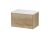 600mm Wall Hung Single Drawer Vanity & Laminate Top - Hudson Reed JNU1822LSW Oak, Oak colour ,image 1