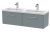 1200mm Wall Hung 2 Drawer Vanity & Double Basin - Hudson Reed JNU2322C Grey