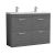 1200mm Floor Standing Cabinet With Double Basin - Nuie ATH032C Anthracite Woodgrain, Brown/Grey colour ,image 1