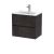600mm Wall Hung 2 Drawer Unit & Basin 2 - Nuie HAV2604B Brown, Brown colour ,image 1