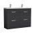 1200mm Floor Standing Cabinet With Double Basin - Nuie ATH033C Charcoal Black, Hacienda Black colour ,image 1