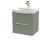 500mm Wall Hung 2 Drawer Vanity & Basin 3 - Hudson Reed DFF892D Green, Green colour ,image 1