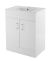 600mm Floor Standing Cabinet & Minimalist Basin - Nuie VTMW600 Gloss White, White colour ,image 1