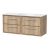 1200mm Wall Hung 4-Drawer Vanity with Marble Worktop - Hudson Reed LIL3024CMT2 Oak, Oak colour ,image 1