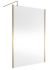 1400mm Outer Framed Wetroom Screen with Support Bar - Nuie WRSCOBB14 Brushed Brass, Brass colour ,image 1