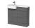 1000mm Combination Unit & Left Hand Semi Recessed Basin - Hudson Reed CBI544 Anthracite Woodgrain, Brown/Grey colour ,image 1