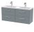 1200mm Wall Hung 4 Drawer Vanity & Double Basin - Hudson Reed JNU2324F Grey, Grey colour ,image 1