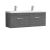 1200mm Wall Hung Cabinet With Double Ceramic Basin - Nuie ATH039F Anthracite Woodgrain, Brown/Grey colour ,image 1