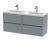 1200mm Wall Hung 4 Drawer Unit & Double Basin - Nuie HAV2304F Grey, Grey colour ,image 1
