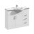 1050mm Floor Standing Cabinet & Round Basin - Nuie VTY1050 Gloss White, White colour ,image 1