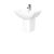 500mm Basin & Semi Pedestal - Nuie CSS003 White, White colour ,image 1