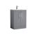 600mm Floor Standing 2 Door Vanity & Basin 4 - Nuie DPF225G Grey, Grey colour ,image 1