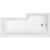 1700mm Left Hand Square Shower Bath - Nuie WBS1785L White, White colour ,image 1
