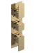 Triple Thermostatic Valve - Nuie WIN8TR02 Brushed Brass, Brass colour ,image 1
