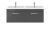 1200mm Wall Hung Cabinet With Double Ceramic Basin - Nuie ATH077F Gloss Grey, Grey colour ,image 1