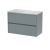 800mm Wall Hung 2 Drawer Unit & Worktop - Nuie HAV2306LBG Grey, Grey colour ,image 1