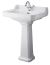 600mm Basin & Pedestal (1 Tap Hole) - Hudson Reed CCR017 White, White colour ,image 1