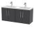 1200mm Wall Hung 4 Door Vanity & Double Basin - Hudson Reed JNU2223F Grey, Grey colour ,image 1