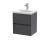 500mm Wall Hung 2 Drawer Unit & Basin 1 - Nuie HAV2202A Grey, Grey colour ,image 1