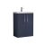 600mm Floor Standing 2-Door Vanity & Ceramic Basin - Nuie PAL035E Blue