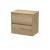 600mm Wall Hung 2 Drawer Unit & Worktop - Nuie HAV804W Oak, Oak colour ,image 1
