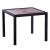 Ascot 900 x 900 Rattan Square Teak Polyresin Top Dining Table - Black and Brown