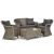 Regent 4 Seat Rattan Sofa Set with Glass Top Coffee Table - Neutral Brown with Dark Grey Cushions Included