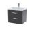 600mm Wall Hung 2 Drawer Vanity & Polymarble Basin - Nuie FPA1402 Black, Black colour ,image 1