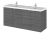 1200mm Vanity Unit & Double Basin - Hudson Reed CBI533 Anthracite Woodgrain, Brown/Grey colour ,image 1