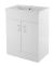 600mm Floor Standing Cabinet & Mid-Edge Basin - Nuie VTMW600E Gloss White, White colour ,image 1