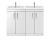 1200mm Floor Standing Cabinet With Double Ceramic Basin - Nuie ATH027F Gloss White, White colour ,image 1