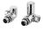 Corner Radiator Valve Pack (Pairs) - Hudson Reed HT321 Chrome, Chrome colour ,image 1