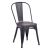 Tolix Style 850 x 450 Metal Garden Chair With Timber Seat - Gun Metal