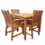 Devon Hardwood (Square) - Clear Finish Wooden 4 Seat Garden Table Set