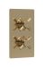 Twin Thermostatic Shower Valve - Hudson Reed KRI8210 Brass, Brass colour ,image 1