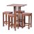 Melton Wooden Square Bar Table with 4 bar stools - 4 Seat Table Set