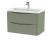 800mm Wall Hung 2 Drawer Vanity & Polymarble Basin - Nuie LUN804 Green, Green colour ,image 1